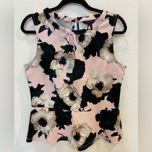 Banana Republic Pink and Black Floral Blouse